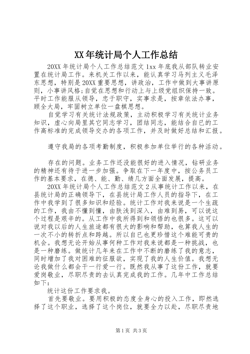 2024年统计局个人工作总结_第1页