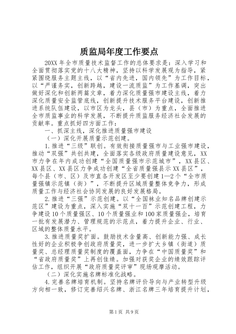 2024年质监局年度工作要点_第1页
