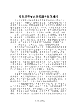 2024年质监局青年志愿者服务集体材料