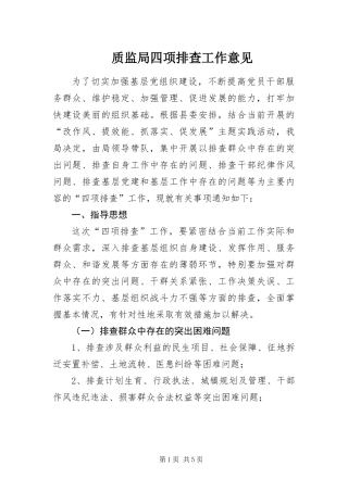 2024年质监局四项排查工作意见