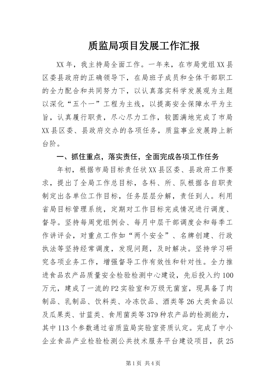 2024年质监局项目发展工作汇报_第1页