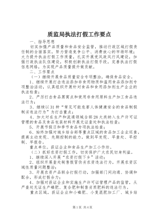 2024年质监局执法打假工作要点