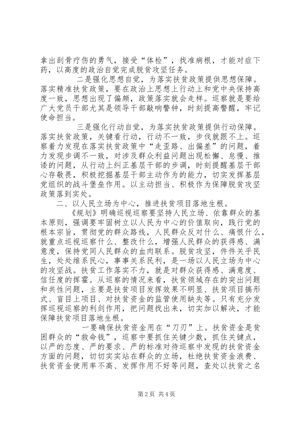 2024年脱贫攻坚专项巡查经验材料_第2页