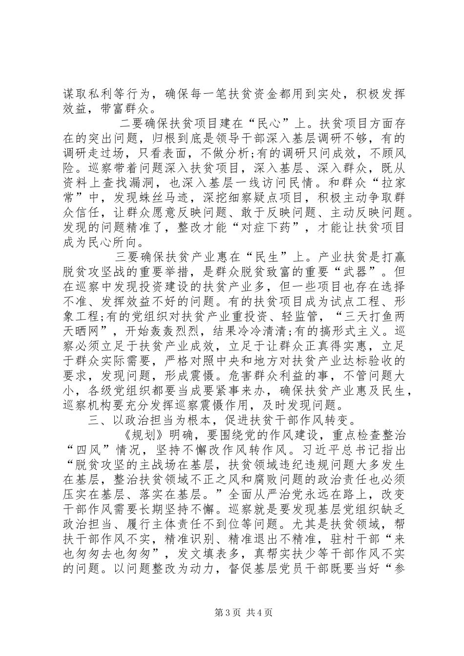 2024年脱贫攻坚专项巡查经验材料_第3页