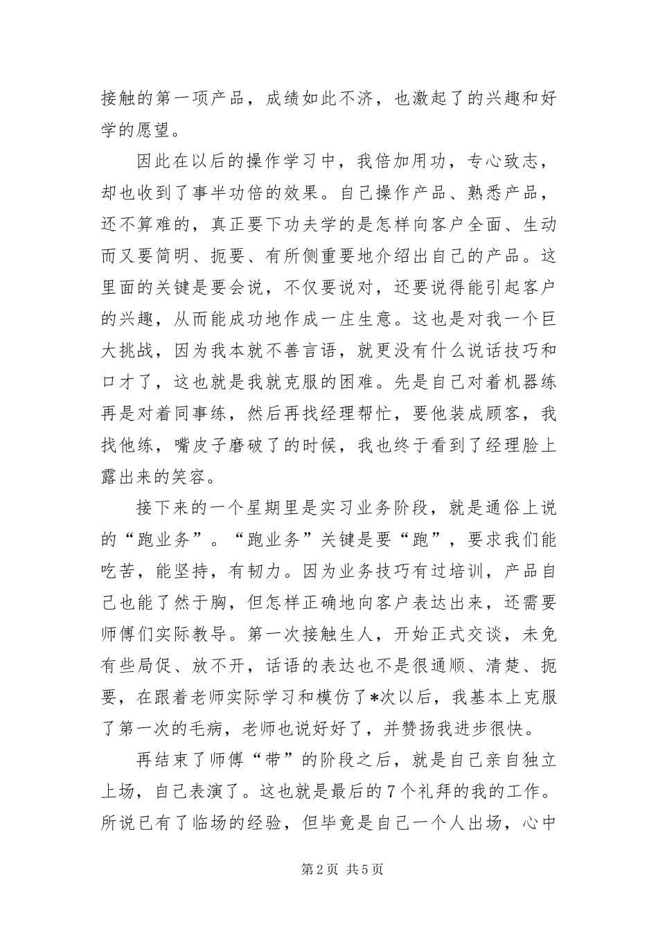 2024年网络电子产品业务员实习鉴定_第2页