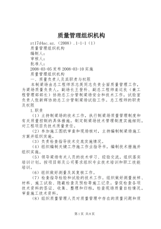 2024年质量管理组织机构