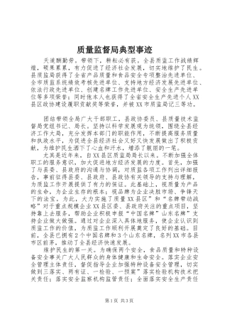 2024年质量监督局典型事迹