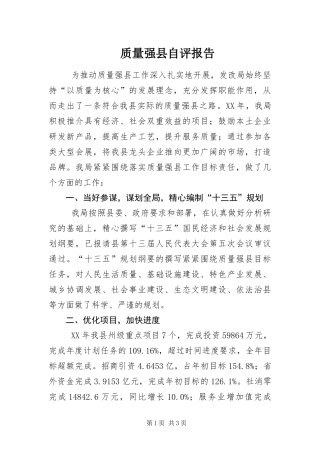 2024年质量强县自评报告