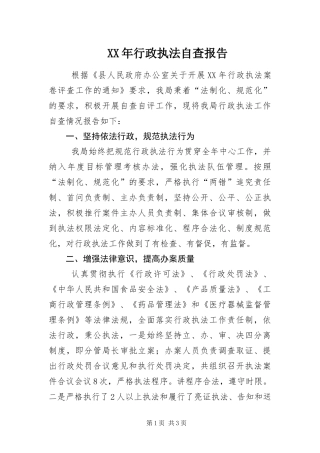 2024年行政执法自查报告