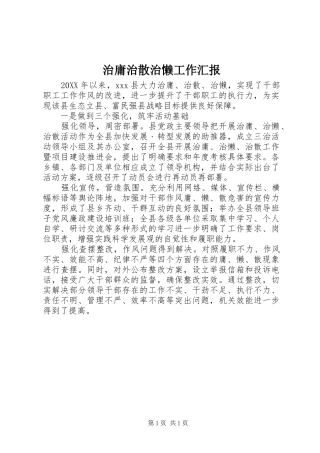 2024年治庸治散治懒工作汇报