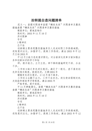 2024年治转提自查问题清单