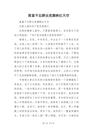 2024年致富不忘群众党旗映红天空