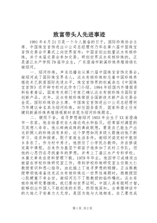 2024年致富带头人先进事迹