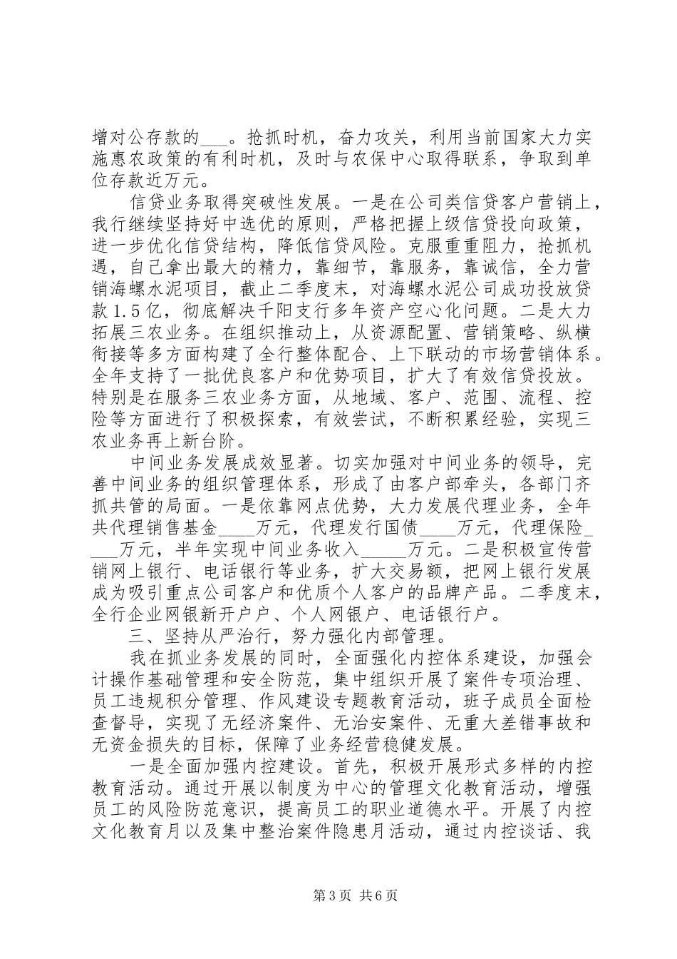 2024年银行行长述职报告模板范文_第3页