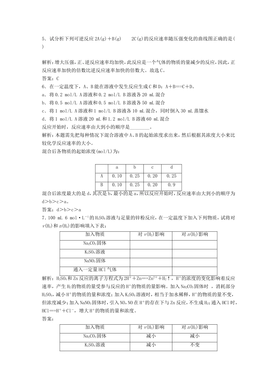 （课堂设计）高中化学 2.1.2 影响化学反应速率的因素同步精练 苏教版选修4_第2页