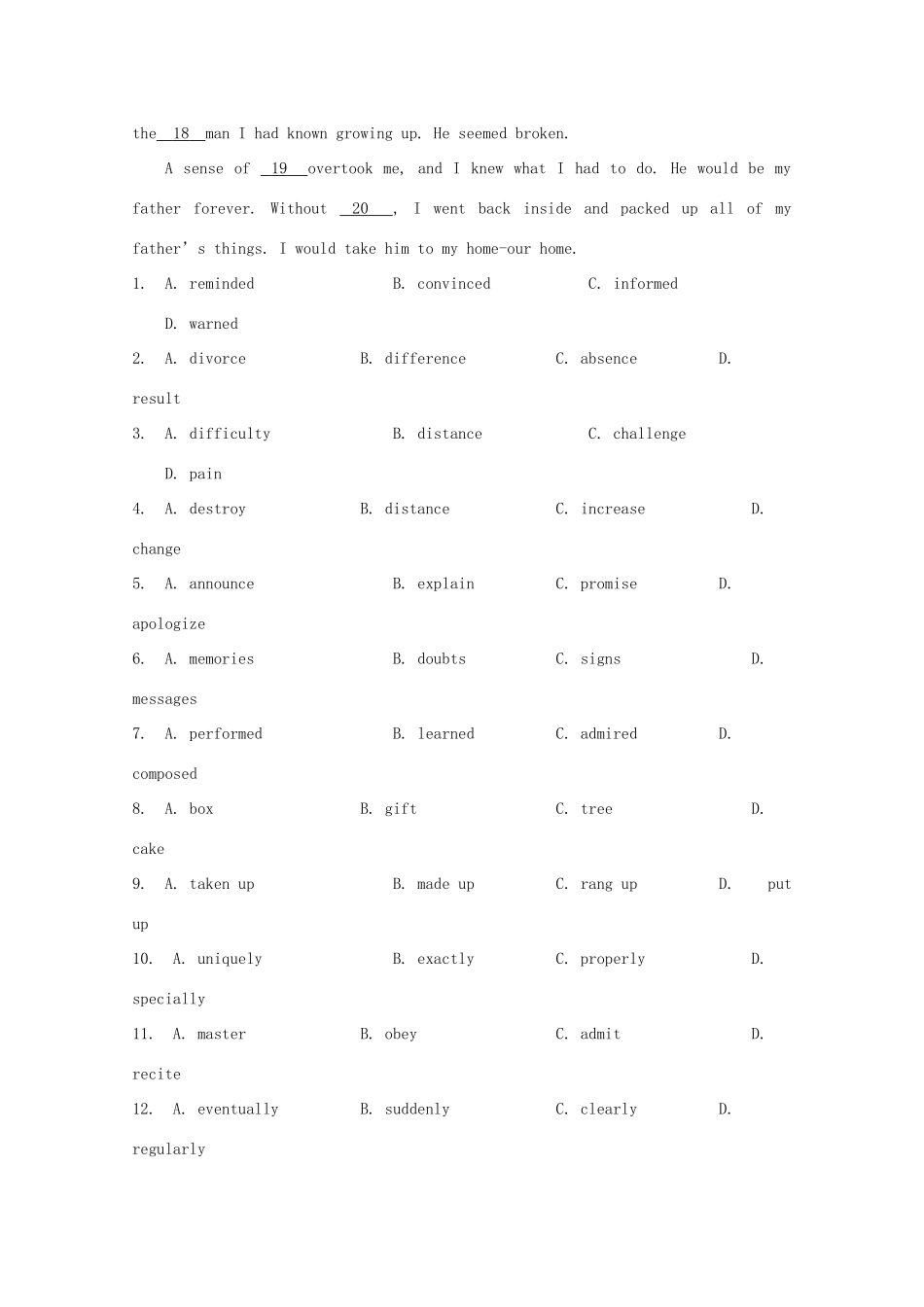 （讲练测）高考英语一轮复习 语法专题 词类复习（1）（测）新人教版选修7-新人教版高三选修7英语试题_第2页