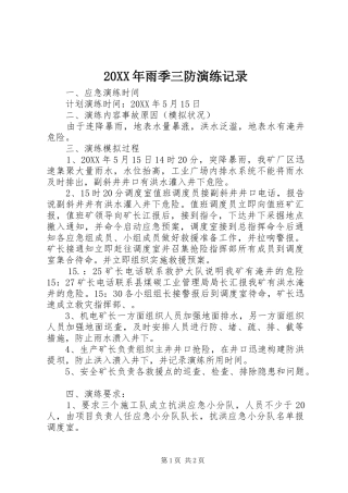 2024年雨季三防演练记录