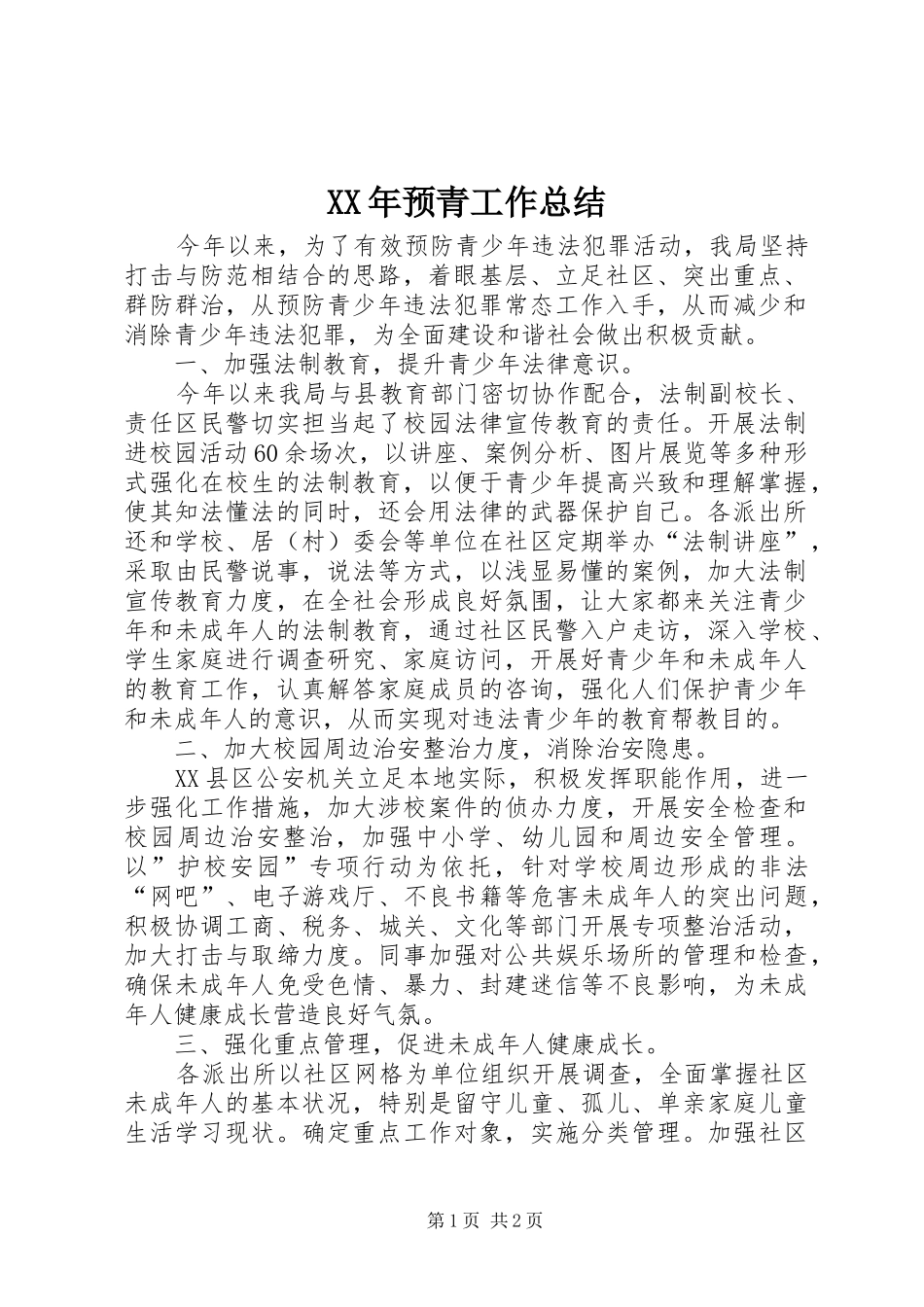 2024年预青工作总结_第1页