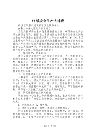 2024年镇安全生产大排查