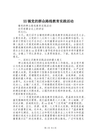 2024年镇党的群众路线教育实践活动