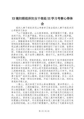 2024年镇妇联组织妇女干部赴学习考察心得体会