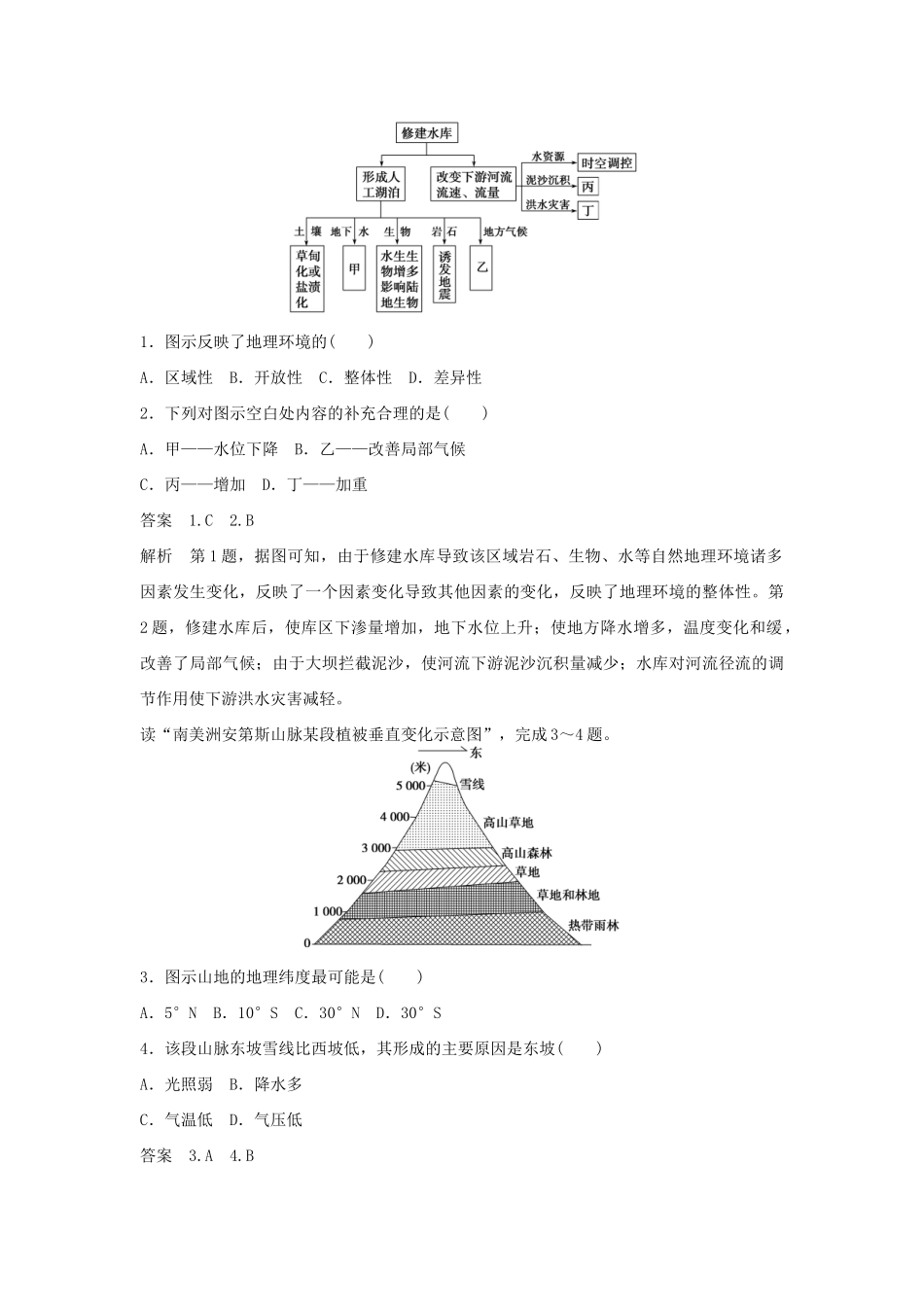 （课标通用）高考地理二轮复习 考前三个月 第三部分 考前静悟篇 倒数第10天 自然环境的整体性与差异性_第3页