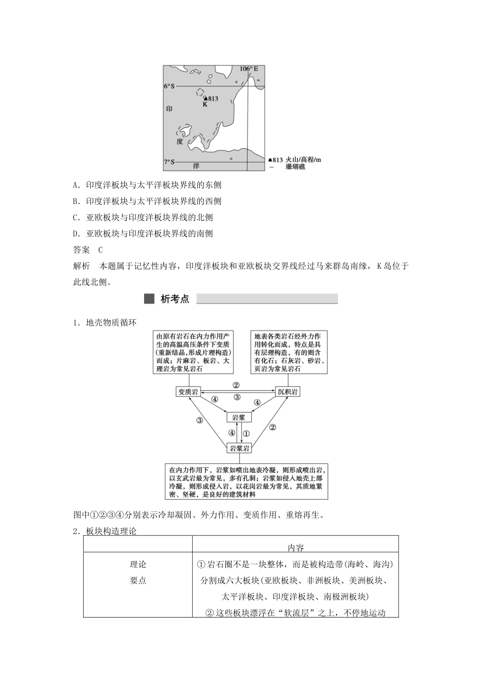 （课标通用）高考地理二轮复习 考前三个月 第一部分 专题2-7 地质作用_第2页