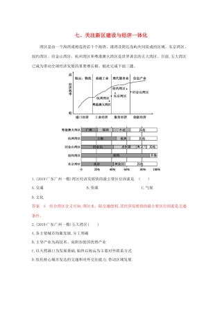 （课标版）高考地理二轮复习 考前主题练（小题练）七、关注新区建设与经济一体化-人教版高三全册地理试题