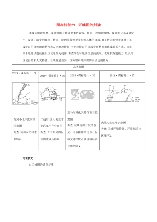 （课标版）高考地理二轮复习 图表技能六 区域图的判读练习-人教版高三全册地理试题