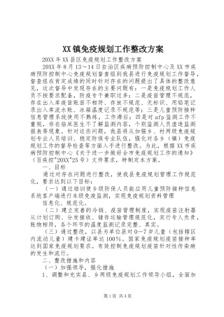 2024年镇免疫规划工作整改方案