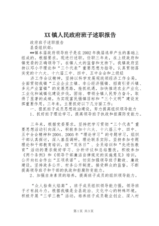 2024年镇人民政府班子述职报告