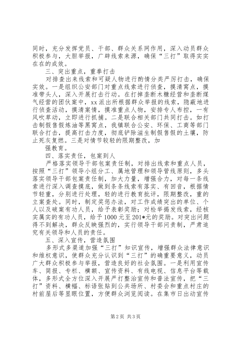2024年镇三打两建专项行动阶段性总结_第2页
