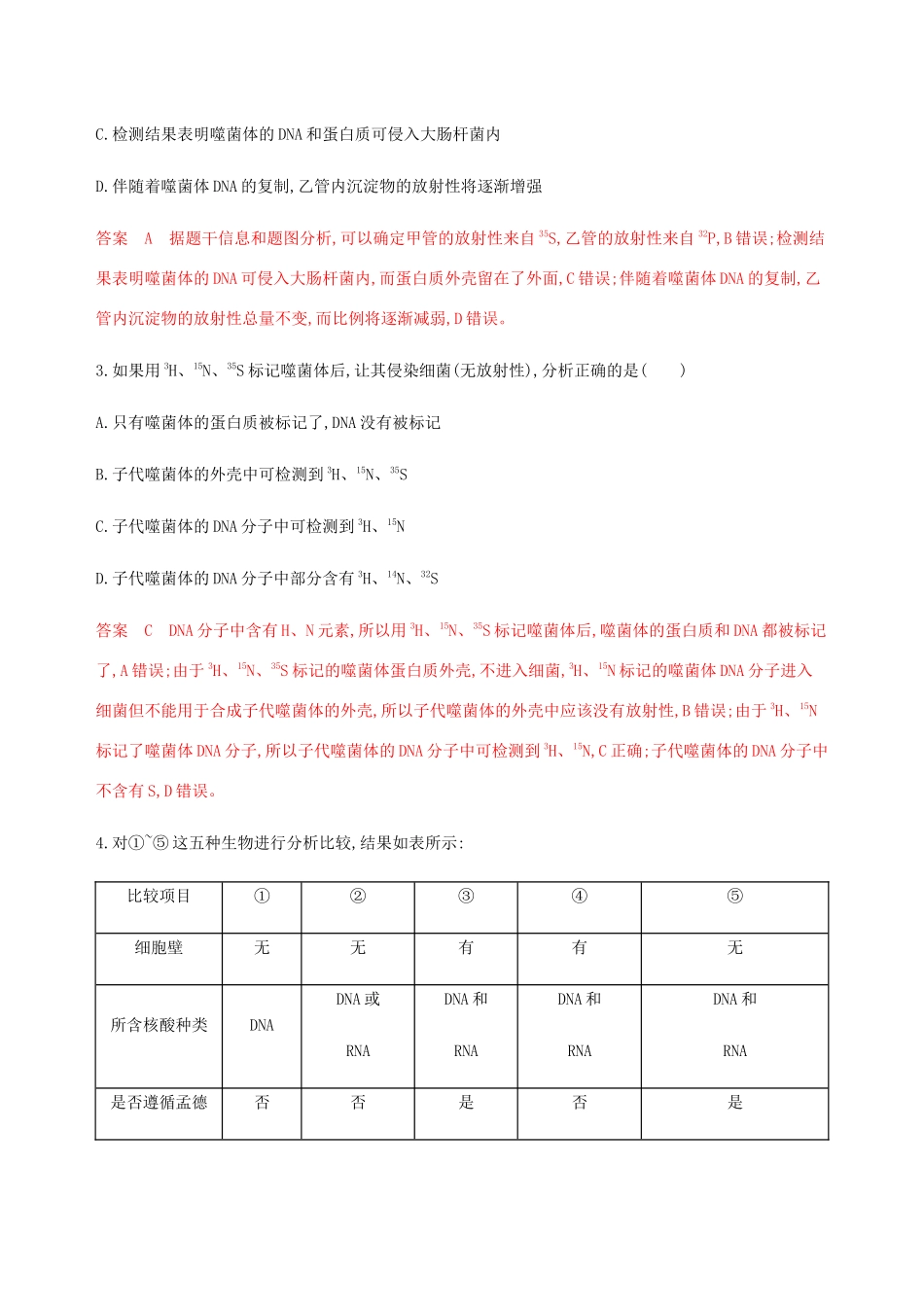 （课标通用）山东省高考生物总复习 第17讲 DNA是主要的遗传物质及其结构与复制练习（含解析）-人教版高三全册生物试题_第2页
