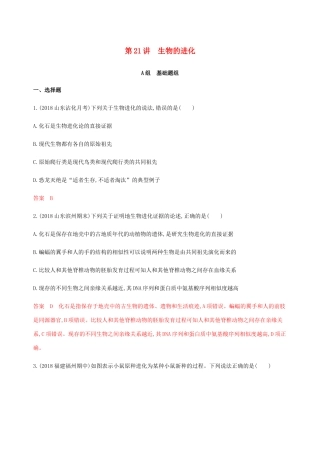 （课标通用）山东省高考生物总复习 第21讲 生物的进化练习（含解析）-人教版高三全册生物试题