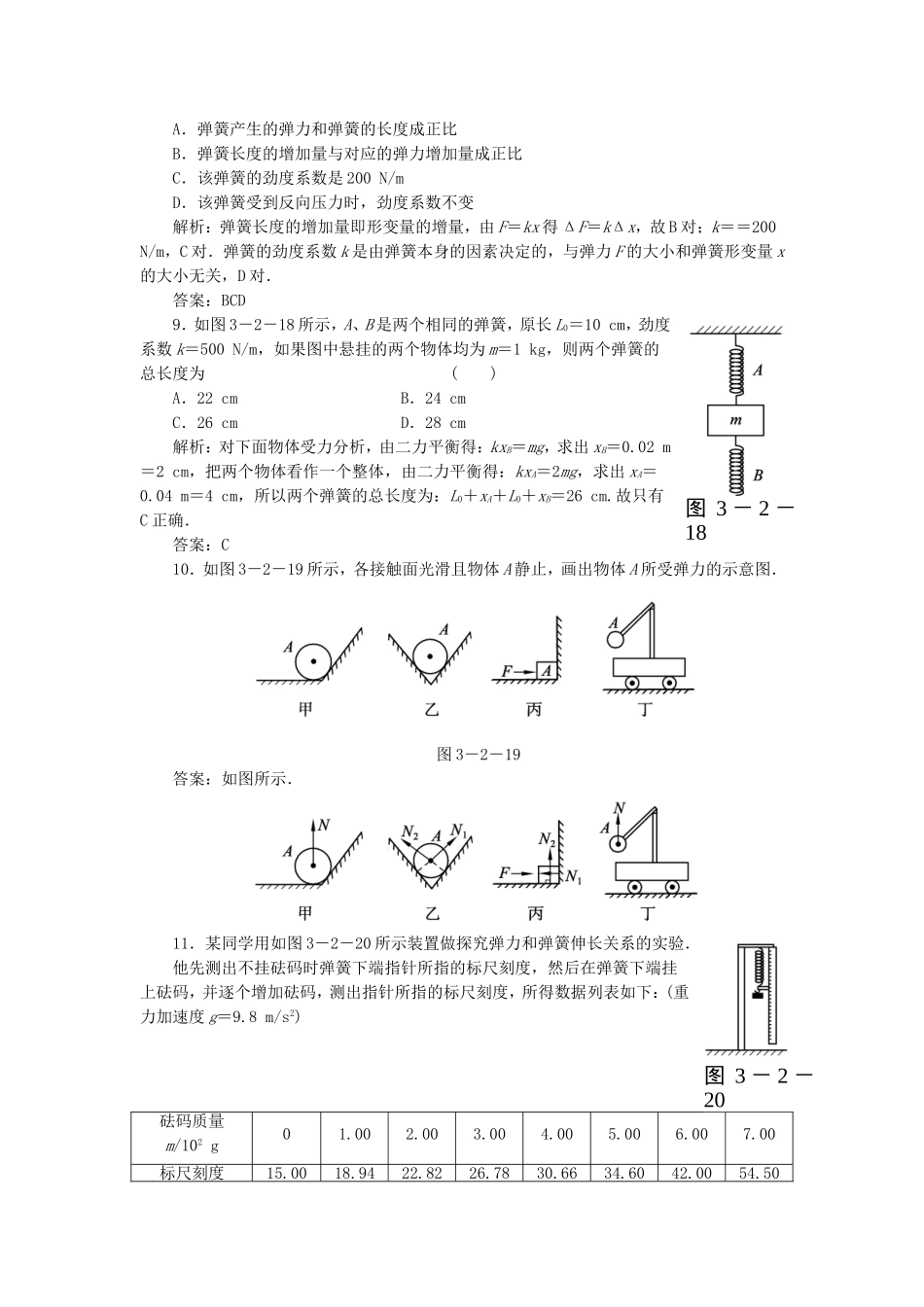 （课堂设计）高中物理 3.2 弹力同步精练 沪科版必修1_第3页