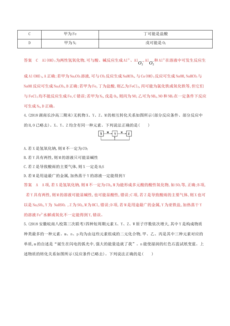（课标通用版）高考化学大一轮复习 专题四 专项提能训练（二）非金属及其化合物在化工流程中的转化和无机推断-人教版高三全册化学试题_第2页