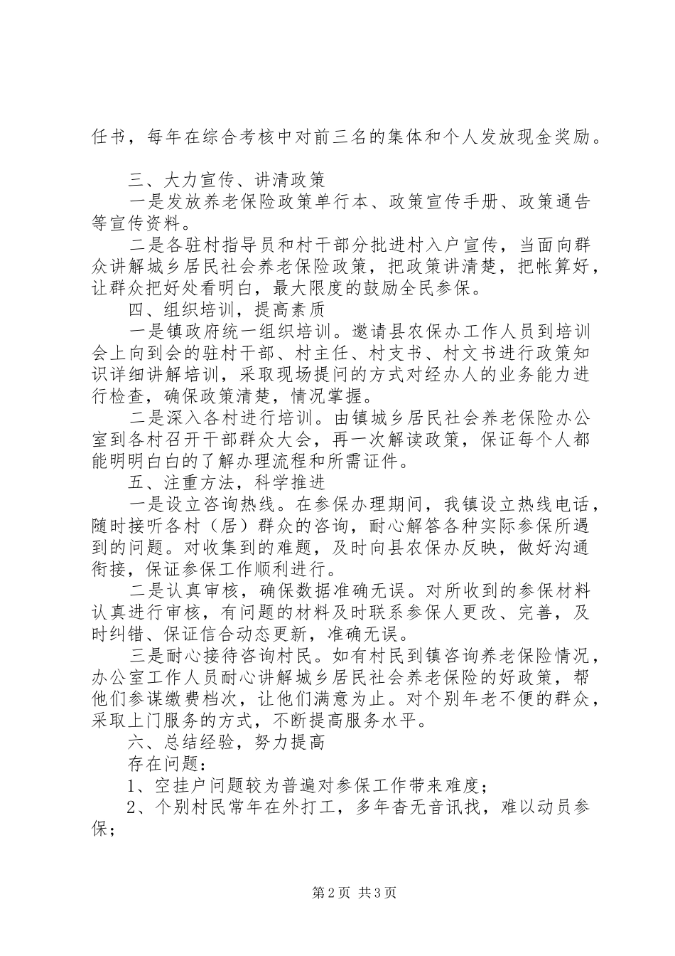 2024年镇新农保工作总结_第2页