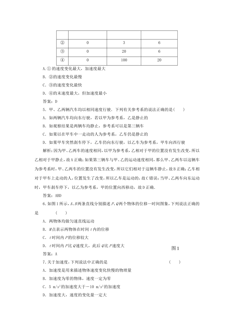 （课堂设计）高中物理 运动的描述(一)滚动检测 鲁科版必修1_第2页