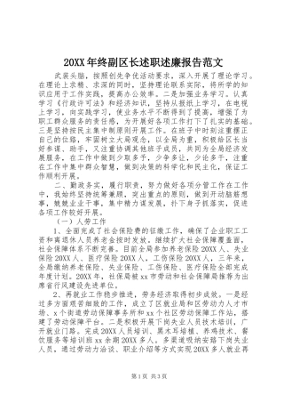 2024年终副区长述职述廉报告范文