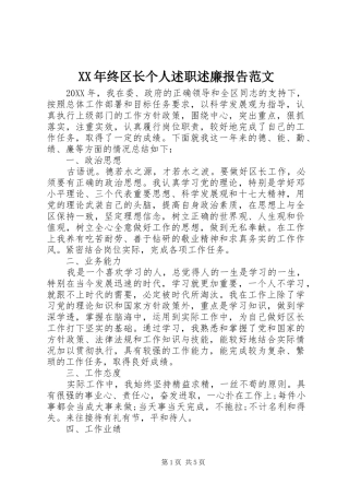 2024年终区长个人述职述廉报告范文