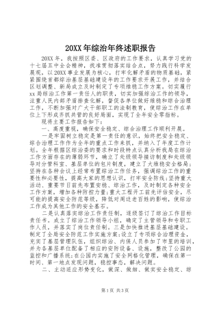 2024年综治年终述职报告