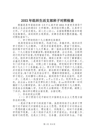 2024年组织生活支部班子对照检查