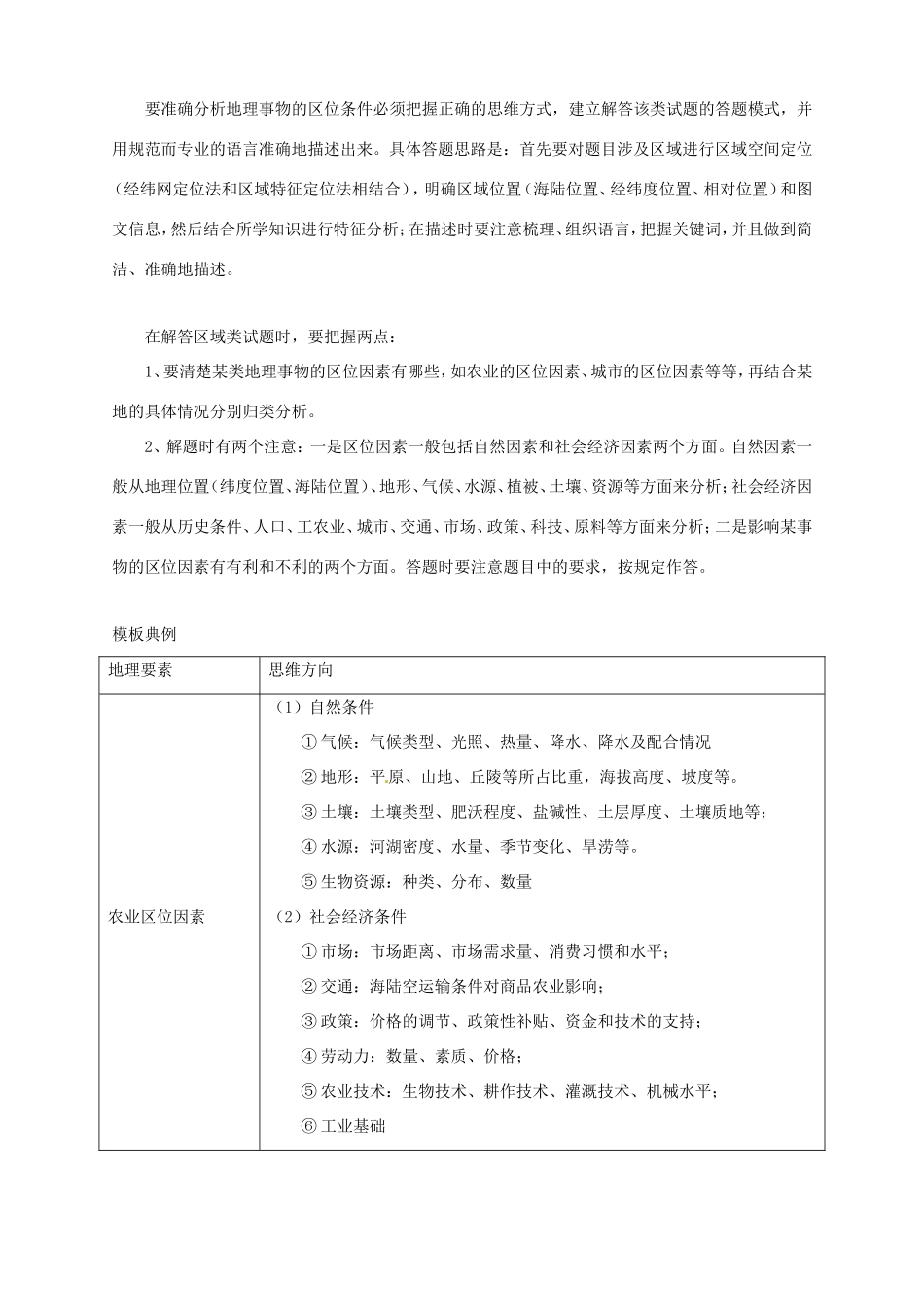 （试题研究）高考地理 压轴突破综合题答题建模 区位类_第2页