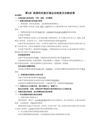 （课标版）高考政治《高考风向标》 必修2 政治生活 专题7 发展社会主义民主政治 第3讲 我国的民族区域自治制度及宗教政策（附专题知识整合） 