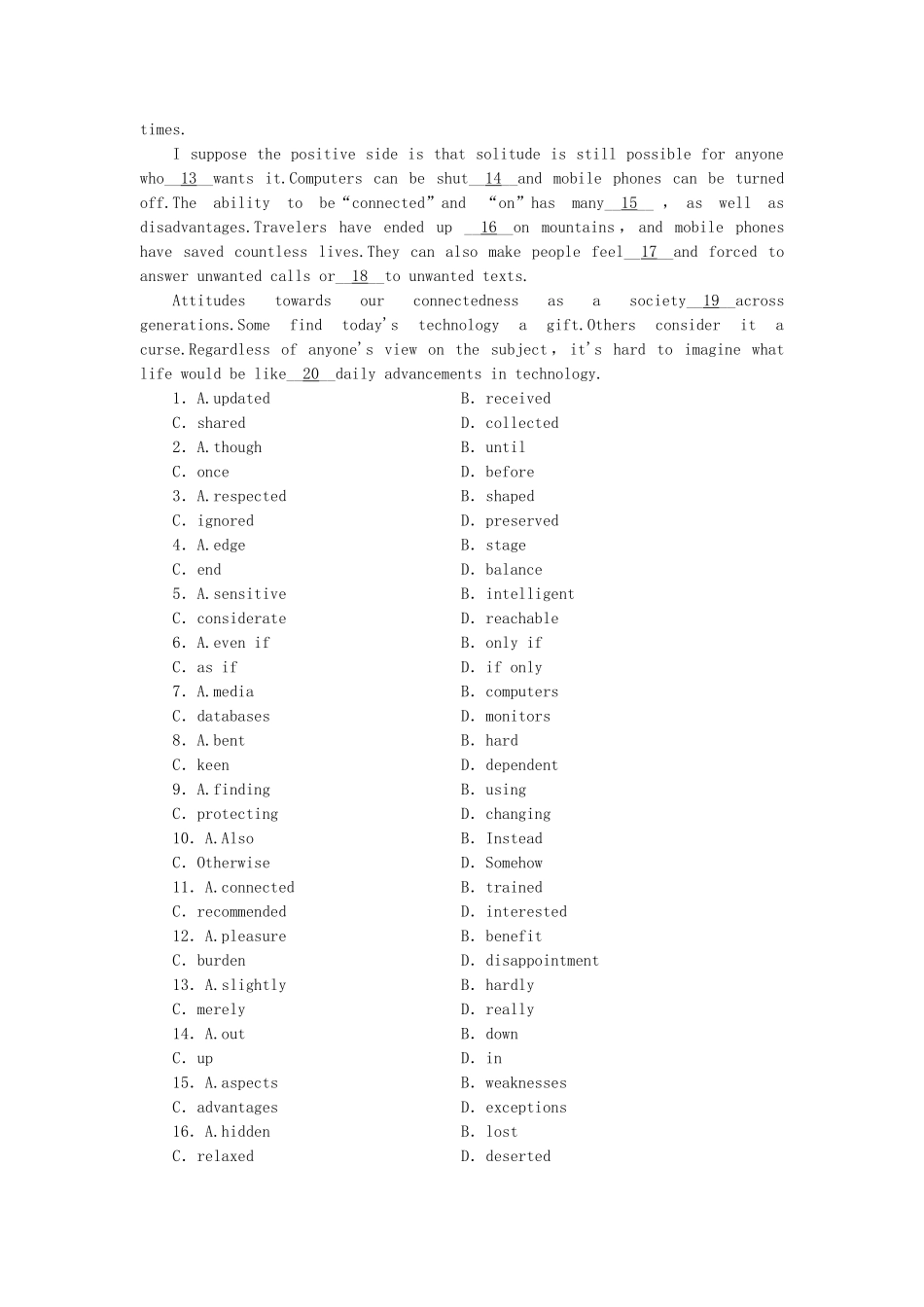 （课标卷）高中英语 Module 1 British and American English Introduction & Reading and Speaking课时作业 外研版必修5_第3页