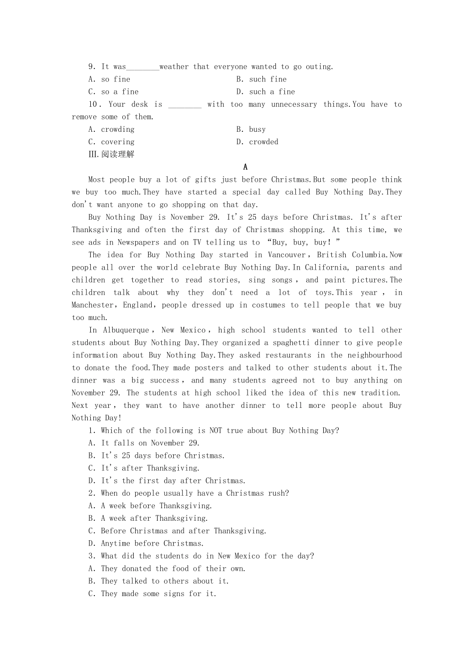（课标卷）高中英语 Unit 1 Lifestyles City and Country & Communication Workshop课时作业 北师大版必修1_第2页