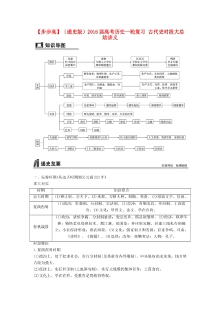 （通史版）高考历史一轮复习 古代史时段大总结讲义-人教版高三全册历史试题