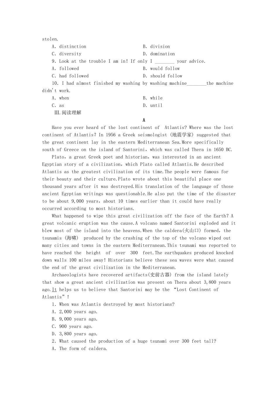 （课标卷）高中英语 Unit 5 Meeting your ancestors Using Language课时作业 新人教版选修8_第2页