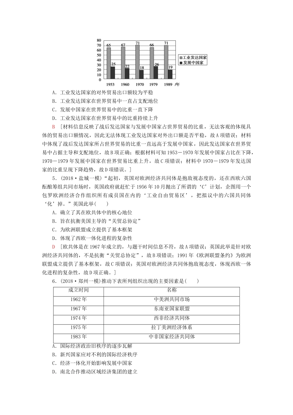 （通史版）高考历史一轮复习 课后限时集训30 当今世界经济的全球化趋势（含解析）新人教版-新人教版高三全册历史试题_第2页