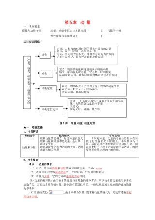 （课标人教版）《高考风向标》物理 第5章 动量 第1讲  冲量 动量 动量定理